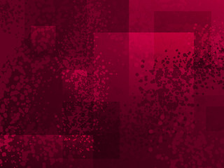 Grunge cartoon spotted halftones red purple modern motion background. Distress damaged square overlay dirty dots paint spray texture effect