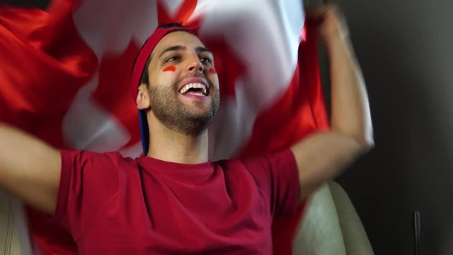 Canadian Guy Waving Canada Flag