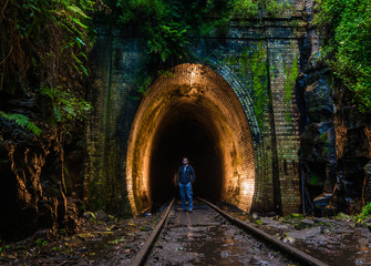 Self portrait in abandoned Metropolitan railway tunnel