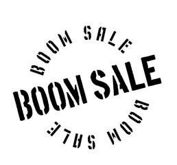 Boom Sale rubber stamp. Grunge design with dust scratches. Effects can be easily removed for a clean, crisp look. Color is easily changed.