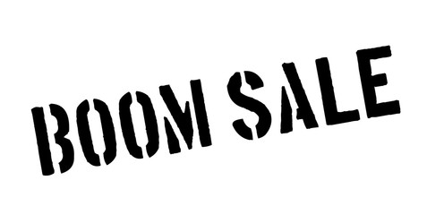 Boom Sale rubber stamp. Grunge design with dust scratches. Effects can be easily removed for a clean, crisp look. Color is easily changed.