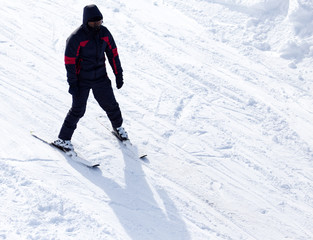 Fototapeta na wymiar Skier skiing in winter
