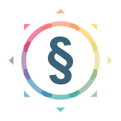 buntes Symbol - Paragraph Gesetz