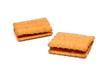 Sandwich cookies with jelly isolated