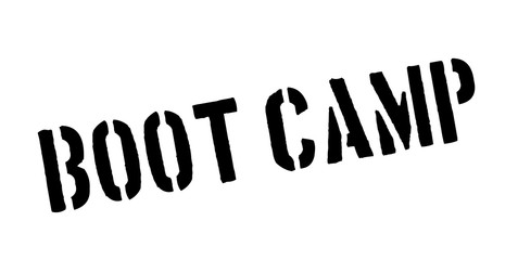 Boot Camp rubber stamp. Grunge design with dust scratches. Effects can be easily removed for a clean, crisp look. Color is easily changed.