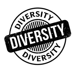 Diversity rubber stamp. Grunge design with dust scratches. Effects can be easily removed for a clean, crisp look. Color is easily changed.