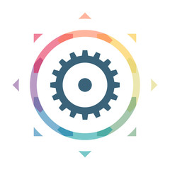 buntes Symbol - Zahnrad Erfindung