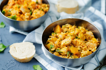 Pumpkin chicken cilantro rice