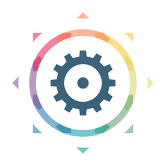 buntes Symbol - Zahnrad Technologie
