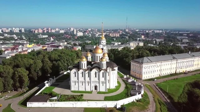 Aerial view of Uspenskiy cathedral in Vladimir, Russia

