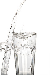 glass water with water beeing droped
