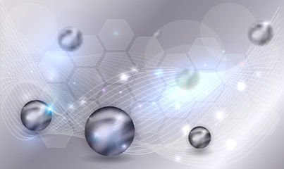 Abstract science background with balls