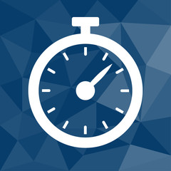 Stoppuhr - Icon mit geometrischem Hintergrund blau