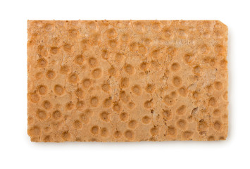 Crispbread isolated on white background, top view.
