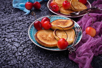 Pancakes with cherry