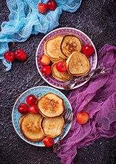 Pancakes with cherry
