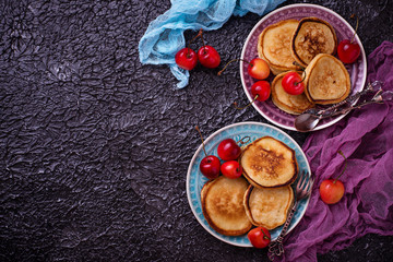 Pancakes with cherry
