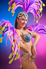 Woman in carnival costume.