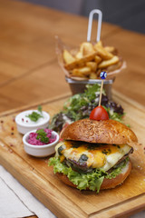 smoked grilled  beef burger