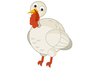 cartoon turkey standing and smiling - isolated vector / illustration for children