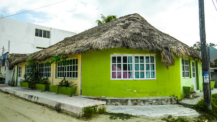 Fototapeta na wymiar Green House Palapa on Tropical Island