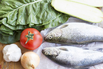 Fresh Trout with Vegetables