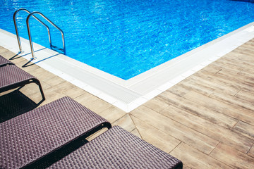 Part of the Pool with turquoise Water, Background.