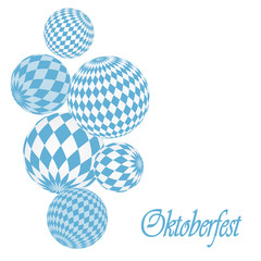 Oktoberfest modern abstract background vector with copy space for text. Blue and white 3d spheres.