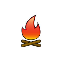 Camp Fire Color Icon isolated on white background