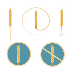 Logo wheat cereal set, vector
