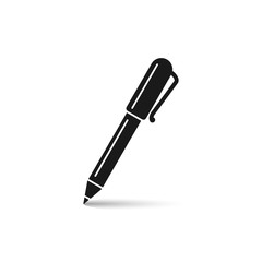 Pen icon isolated on white background. Vector flat design symbol