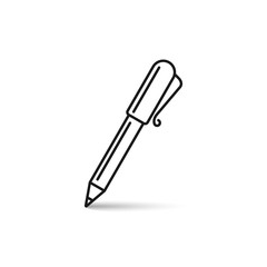 Pen line icon isolated on white background. Vector outline symbol