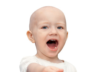 little child has open from surprise of mouth.