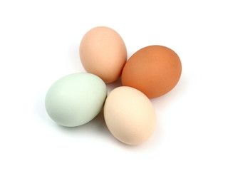 Four Multicolored Organic Free Range Chicken Eggs