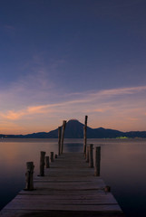 Panoramic view of Lake Atitlan in Guatemala, inspiring colorful outdoor nature.