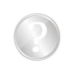 Silberne Münze - Fragezeichen