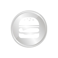 Silberne Münze - Burger - Fast Food