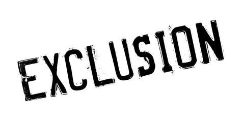 Exclusion rubber stamp. Grunge design with dust scratches. Effects can be easily removed for a clean, crisp look. Color is easily changed.