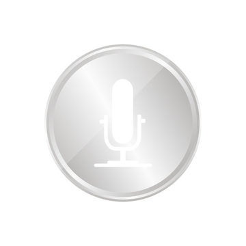 Silberne Münze - Mikrophon