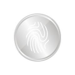 Silberne Münze - Fingerabdruck