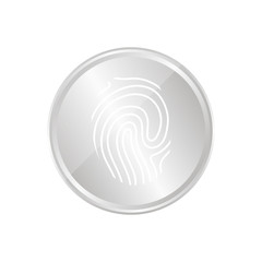 Silberne Münze - Fingerabdruck - ID