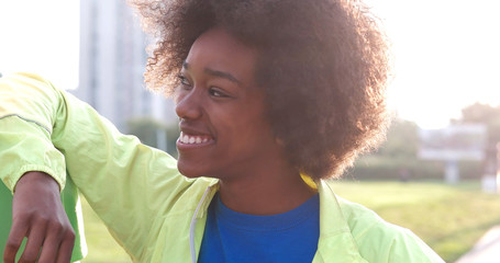 Fototapeta premium Portrait of multiethnic group of young people on the jogging