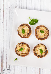 Vegetarian Stuffed Mushrooms. Selective focus.