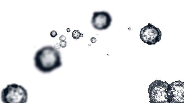 4k Abstract cells virus dust particles background.