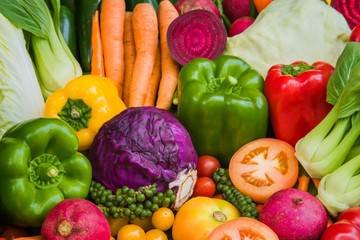 Various fresh vegetables for eating healthy and dieting