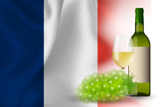 ワイン　フランス　 国旗　背景 