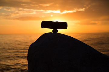 Balance  a stone in nature