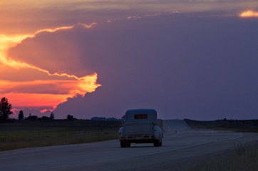 Fototapeta na wymiar Sillouette Sunset Saskatchewan