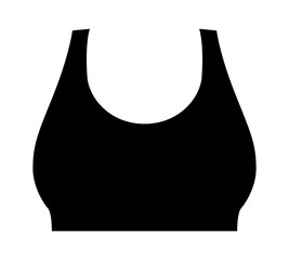 Women's sports bra exercise top flat vector icon for fashion apps and websites