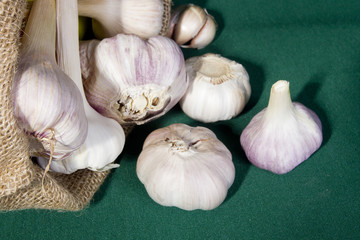 Garlic poured from the bag